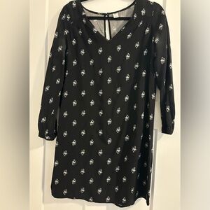 Straight to the knee black dress